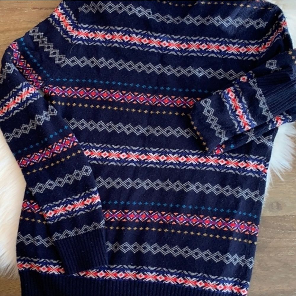 American EagleOutfitters L AthleticFit NavyBlue Mlticlrd Lngslvs Men’s Sweater - Picture 7 of 7